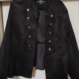 Torrid Black Miltary Jacket with Silver Buttons